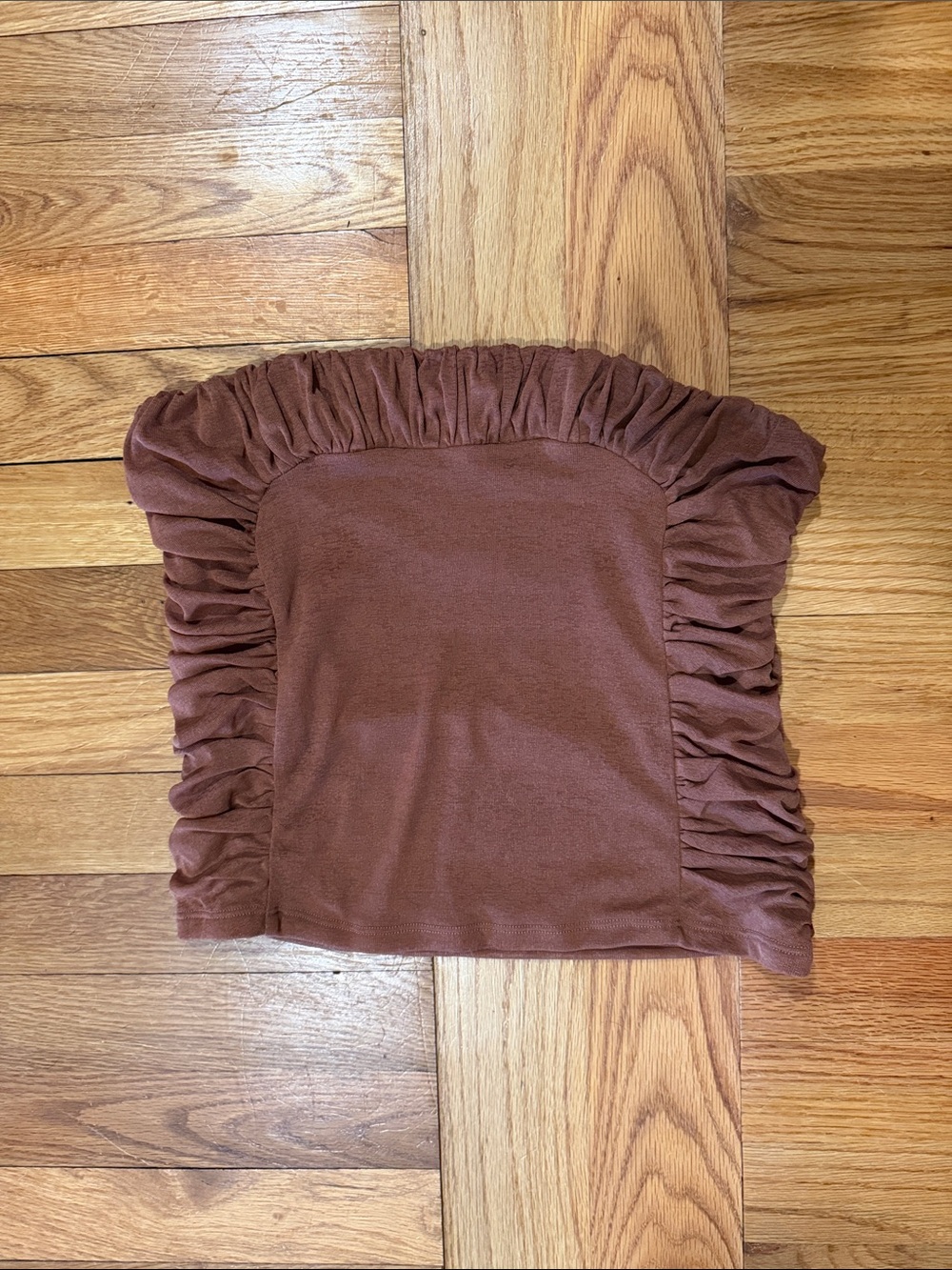 ANTHROPOLOGIE Detail Strapless Tube Top in Brown size L